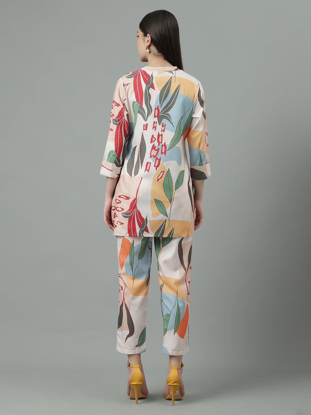 Women Pink Printed Regular Size  Co-ord Set