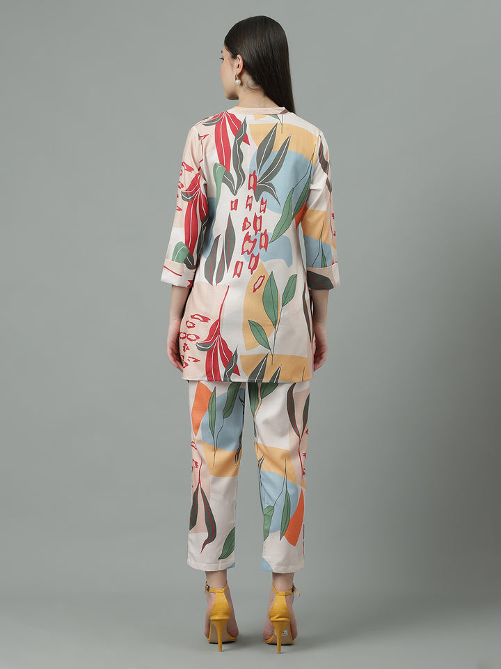 Women Pink Printed Regular Size  Co-ord Set