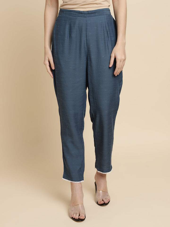 Women Grey Embroidered Regular Size  Co-ord Set