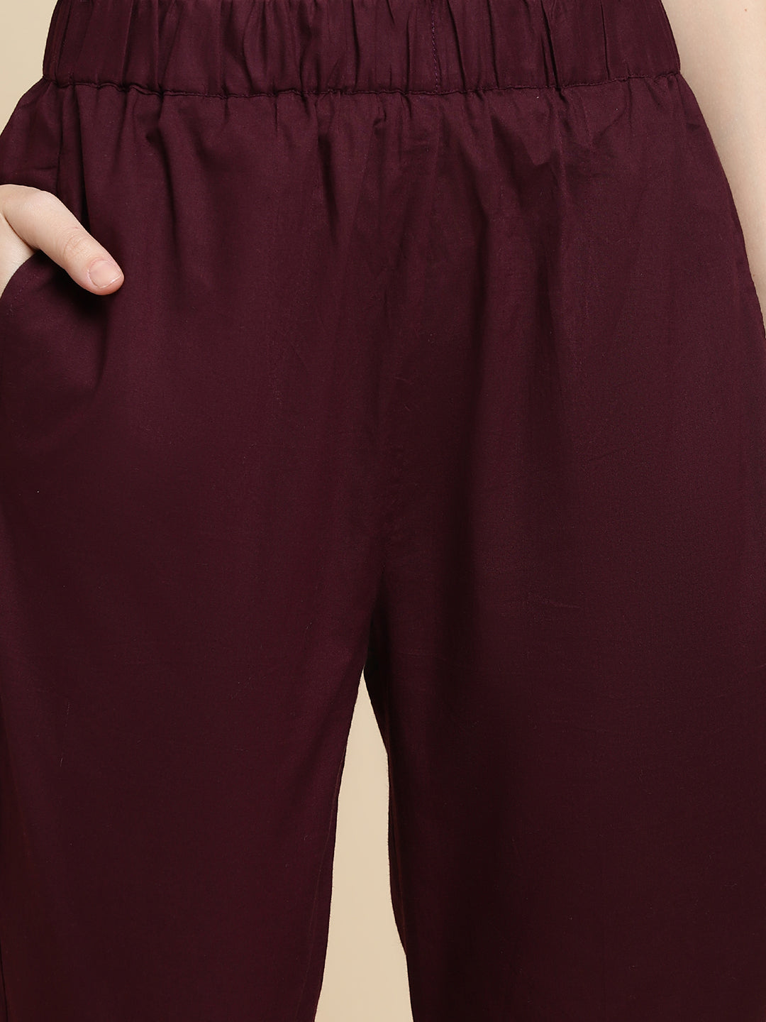 Women Solid Brown Embroidered Co-ord Set