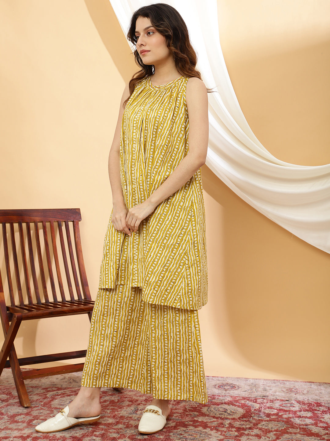 Women Yellow Printed Co-ord Set