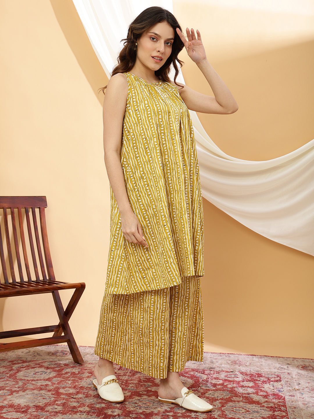 Women Yellow Printed Co-ord Set