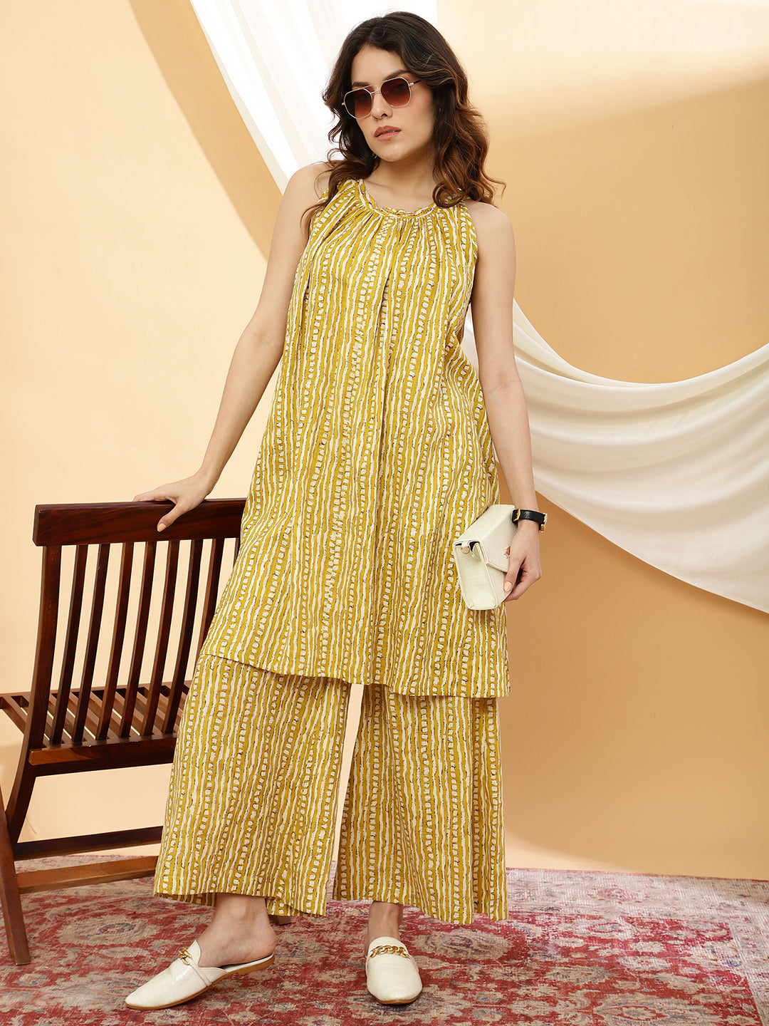 Women Yellow Printed Co-ord Set