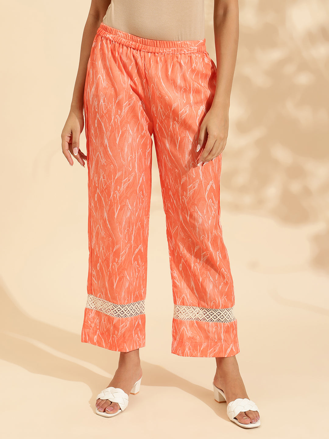 Womens Orange Printed Co-ord Set