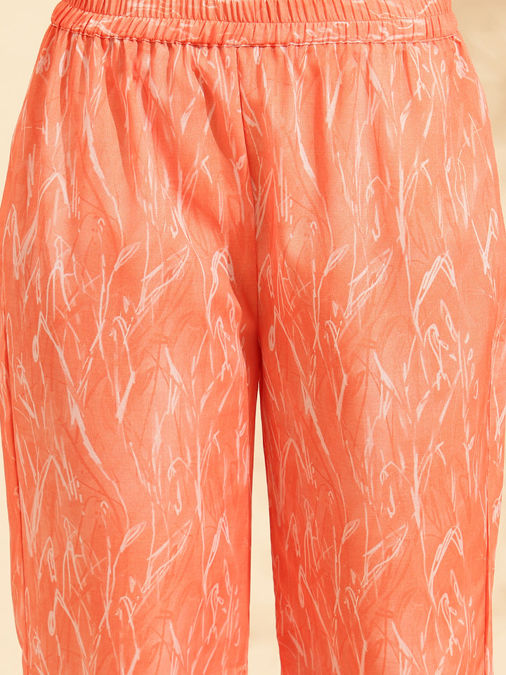 Womens Orange Printed Co-ord Set