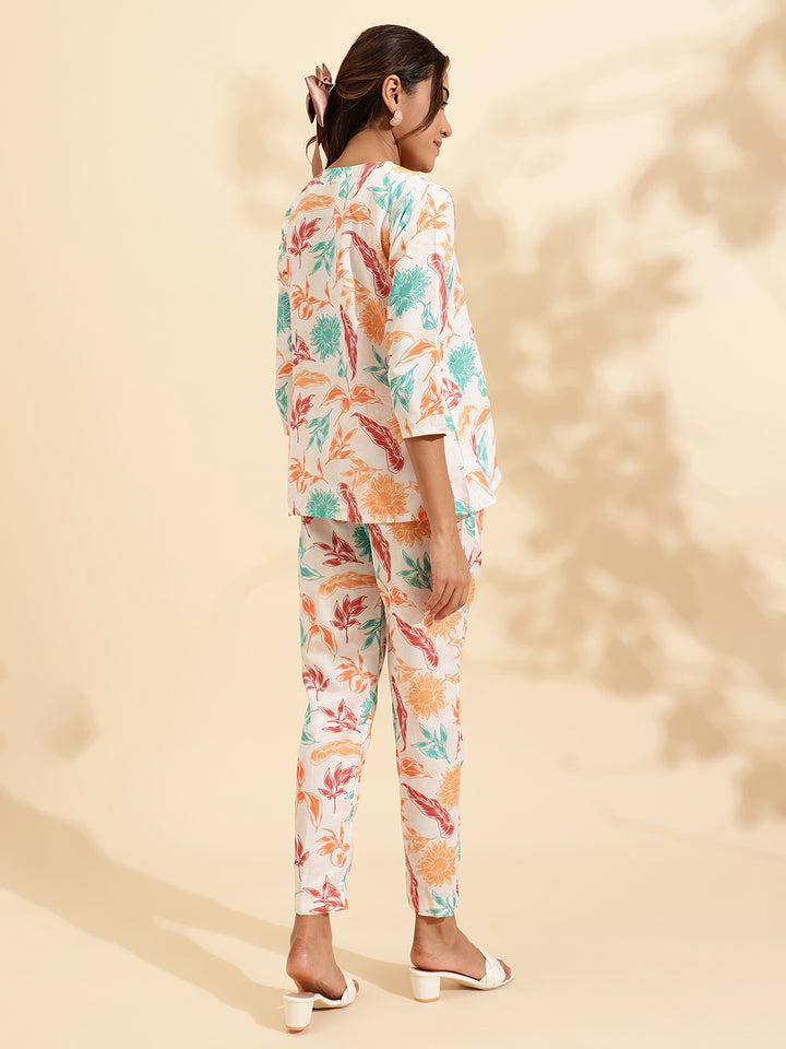 women White Printed Co-ord Set