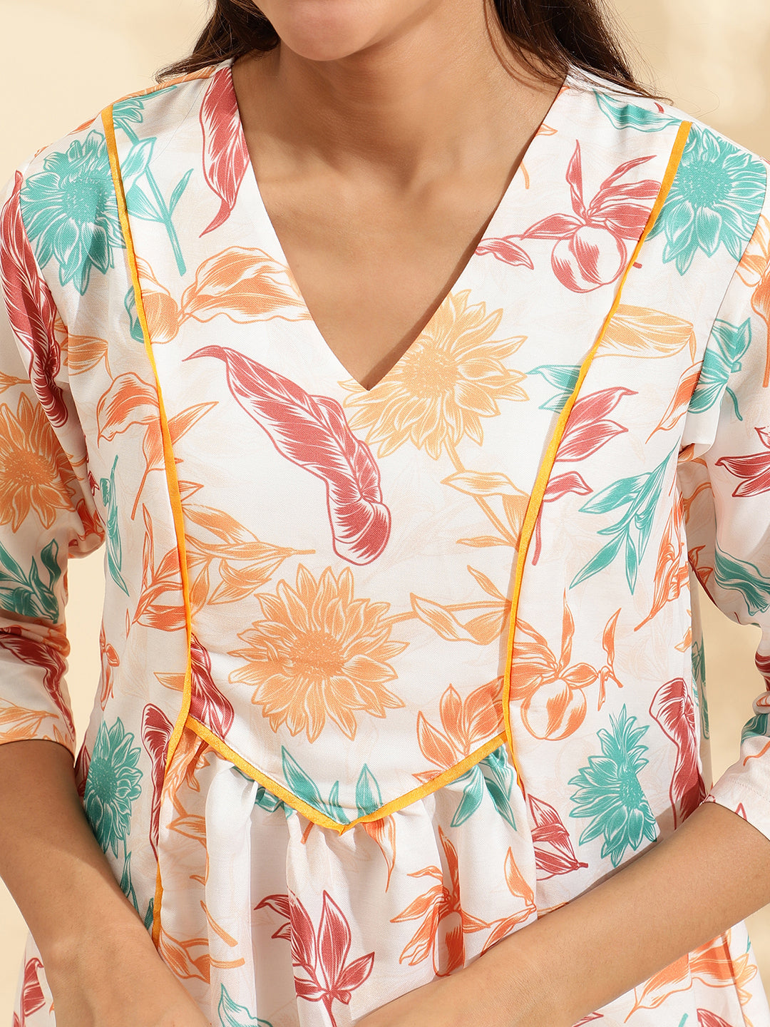 women White Printed Co-ord Set
