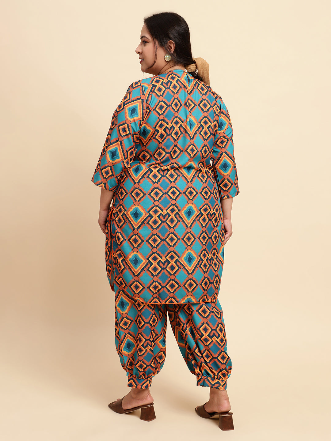 women Multicoloured Printed Plus Size Co-ord Set-NB133PL-CO