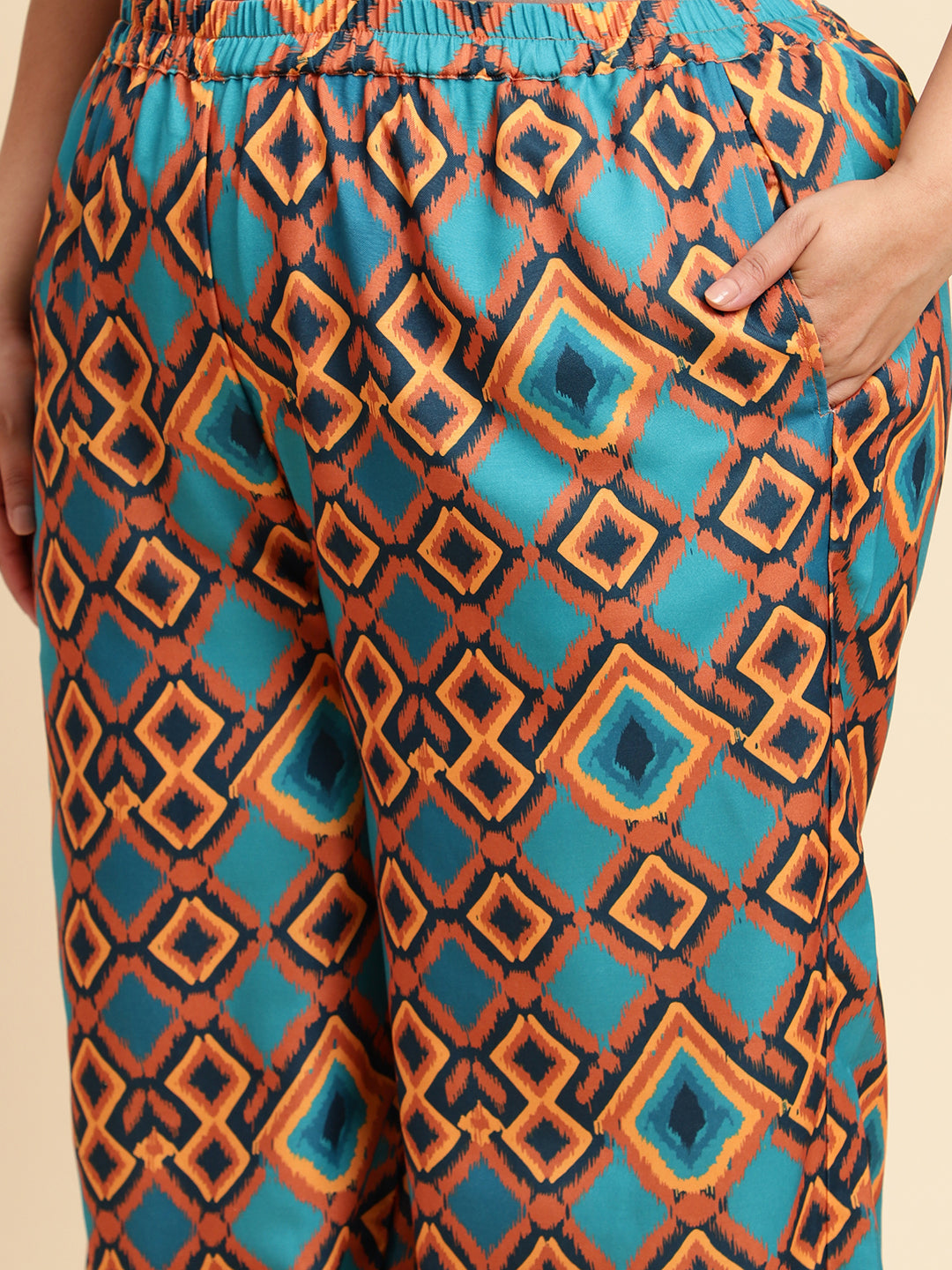 women Multicoloured Printed Plus Size Co-ord Set-NB133PL-CO