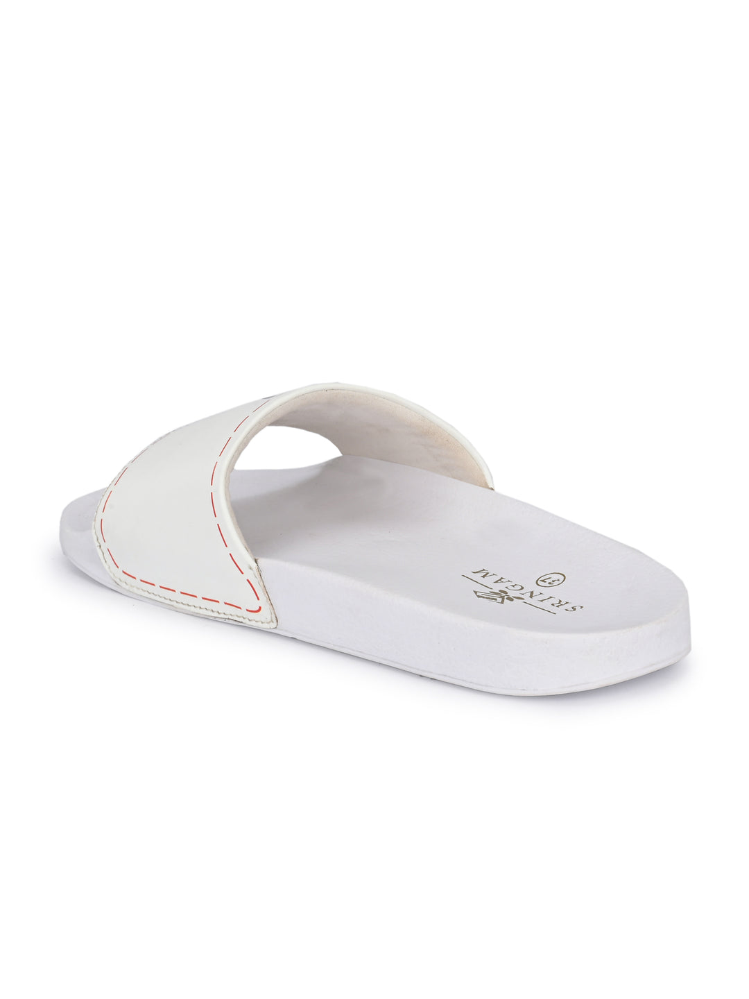 Sringam Women's Lightweight Pu White Sliders