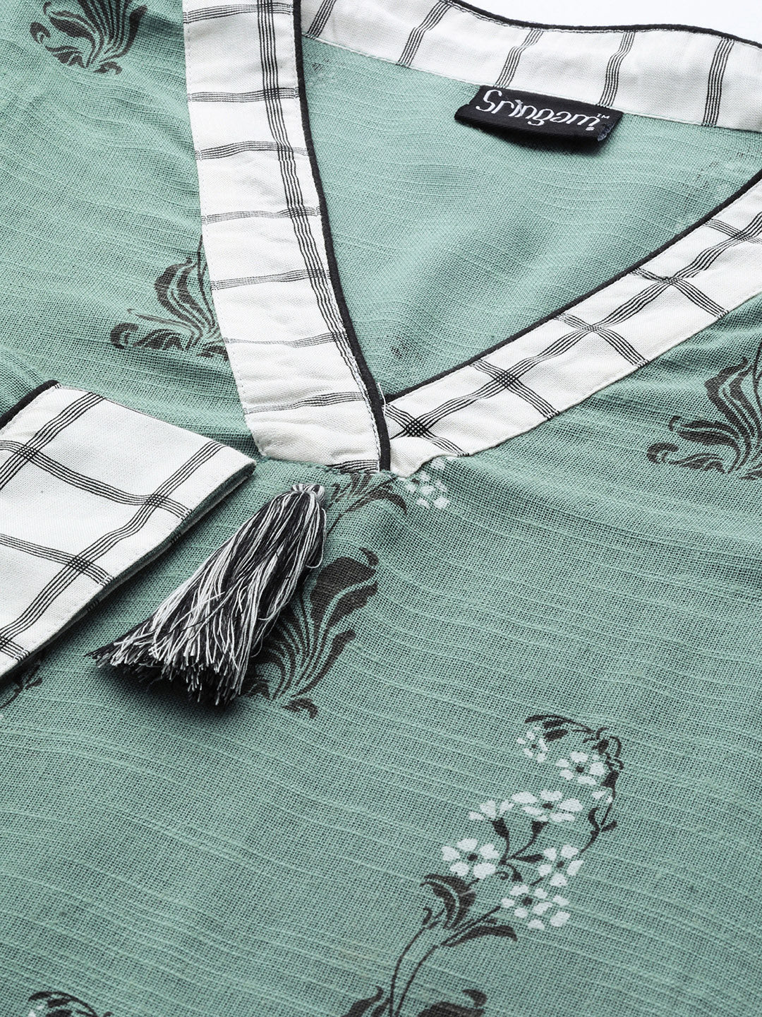 Women Grey Printed Kurta with Palazzos