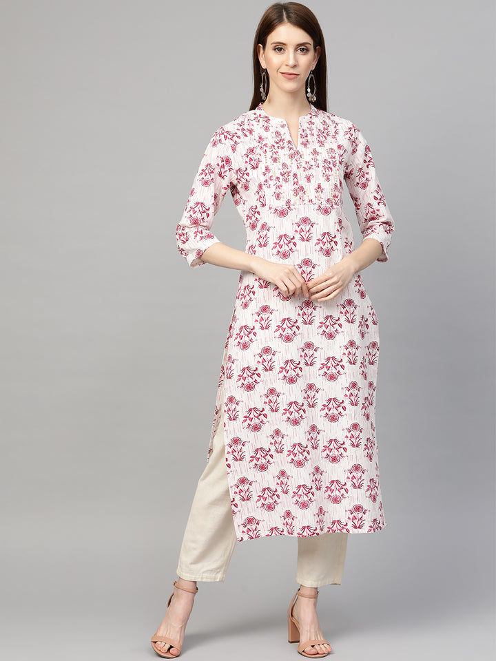 Women Pink Printed Kurta