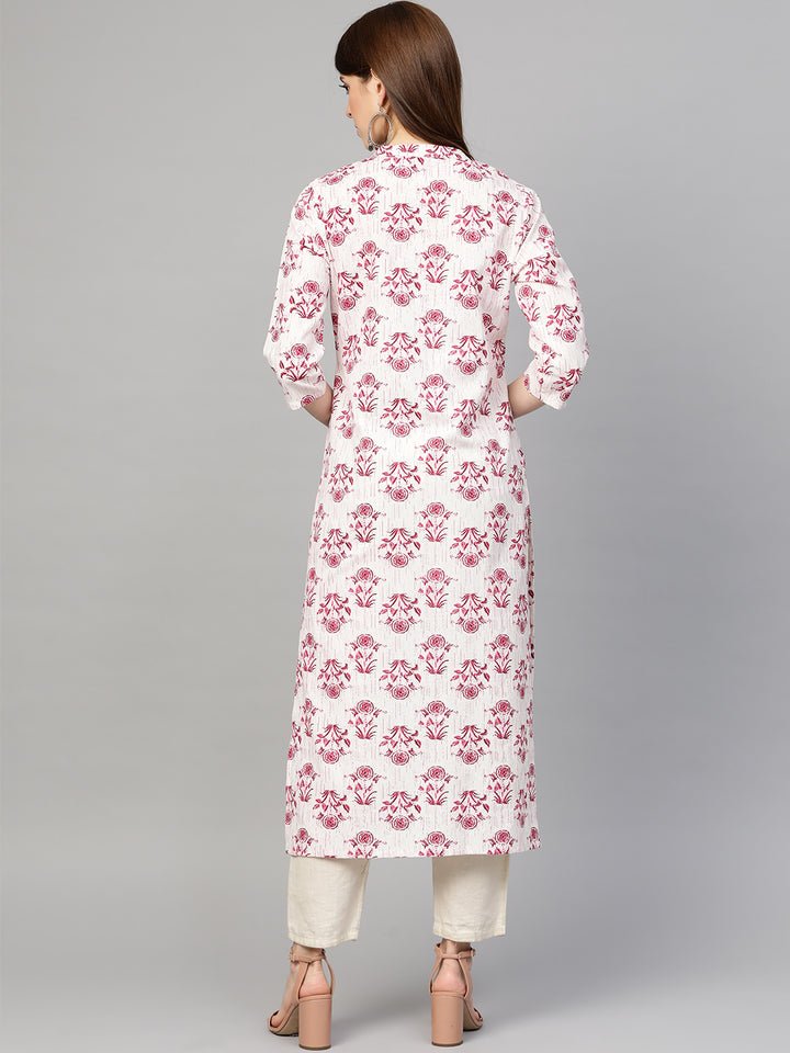 Women Pink Printed Kurta