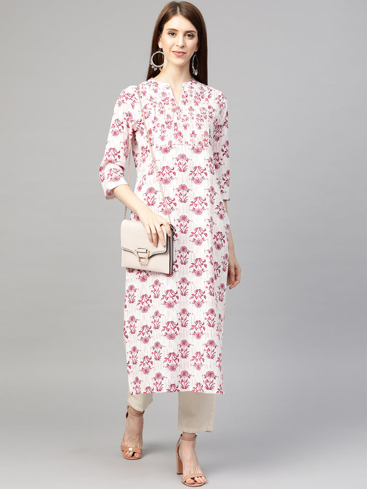 Women Pink Printed Kurta