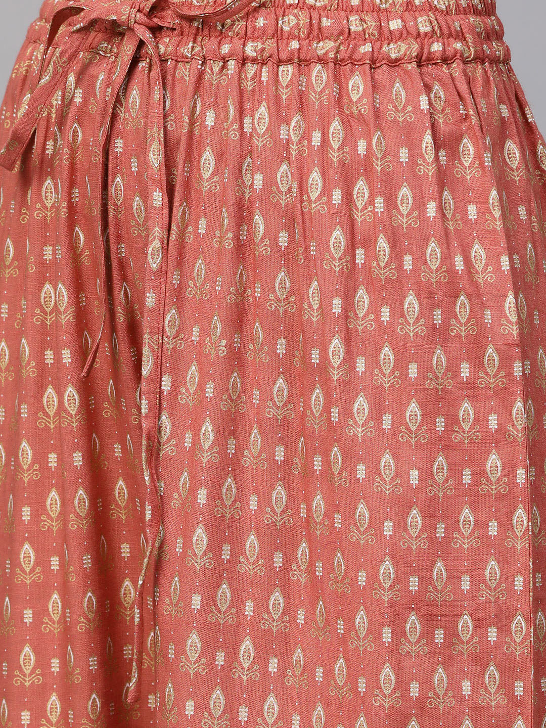 Women Rust Printed Kurta with Palazzos