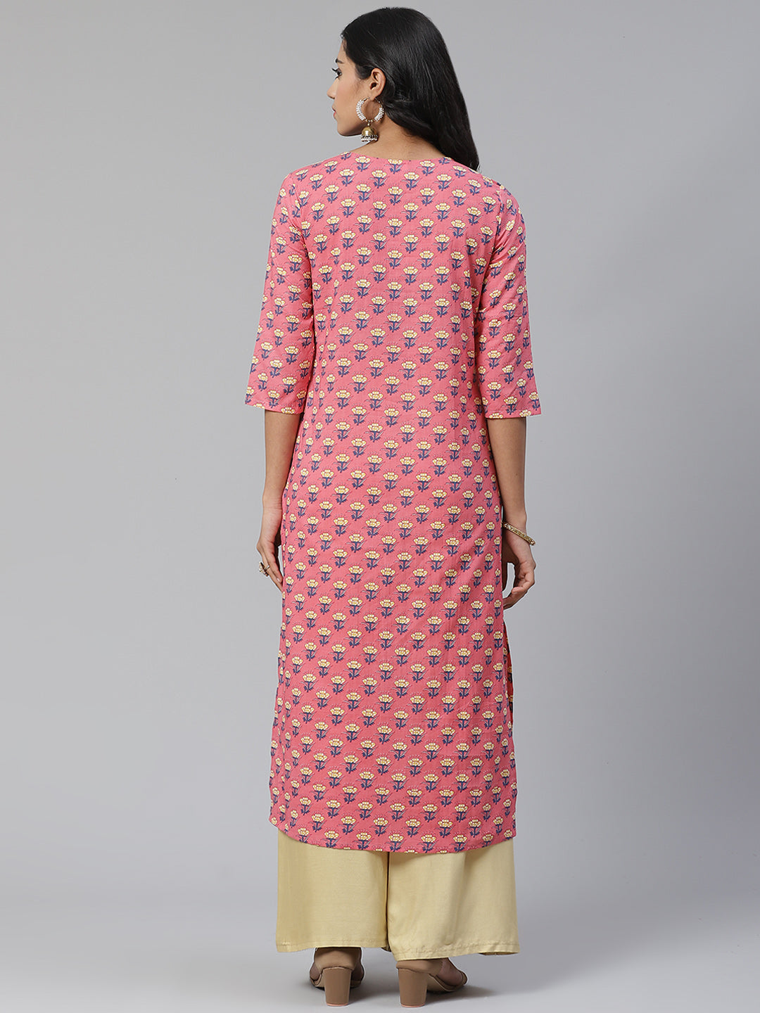 Women Pink Printed Kurta