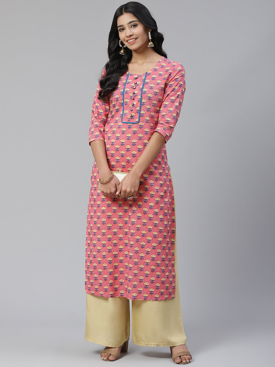 Women Pink Printed Kurta