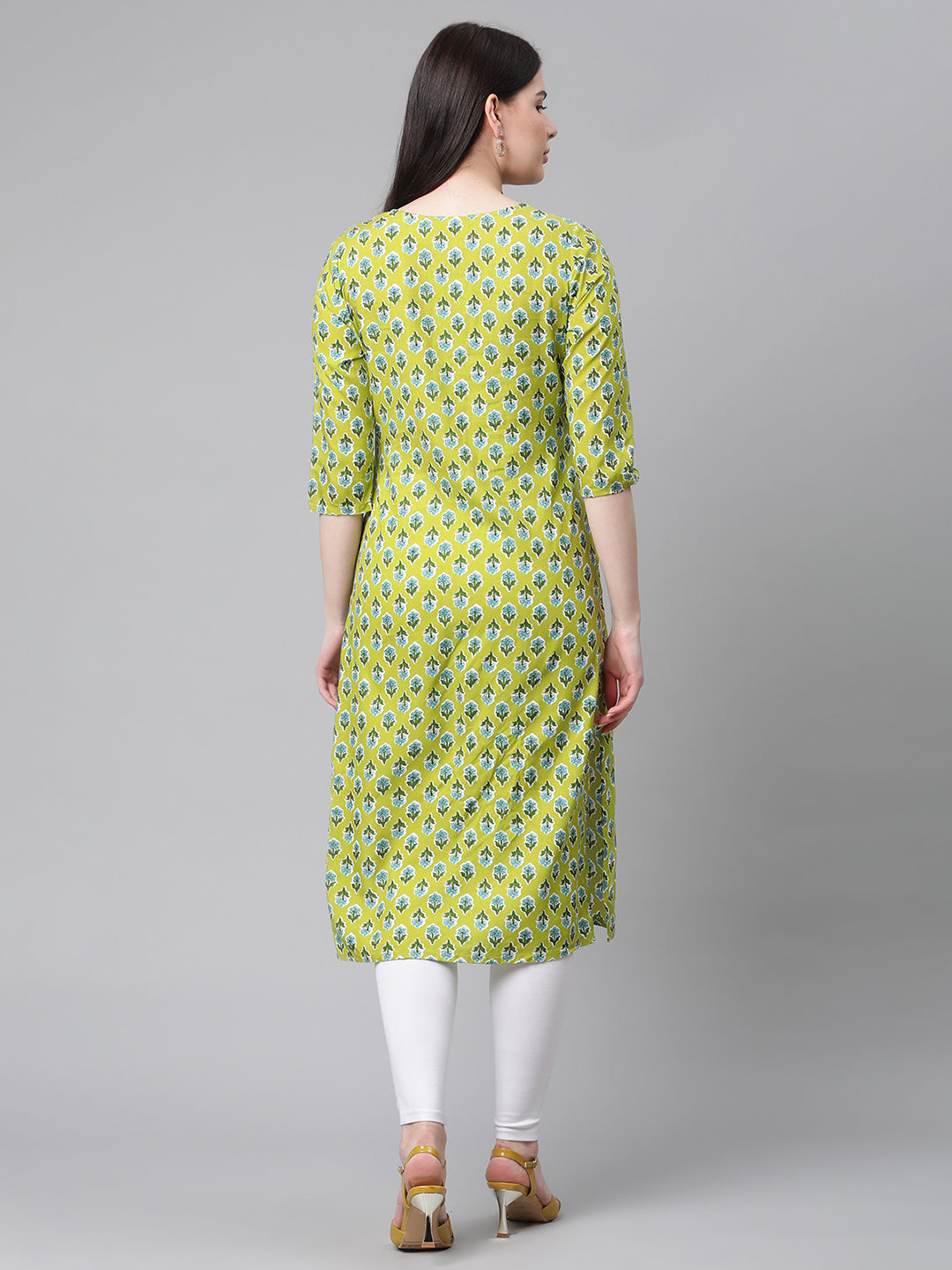 Women Green Printed Kurta