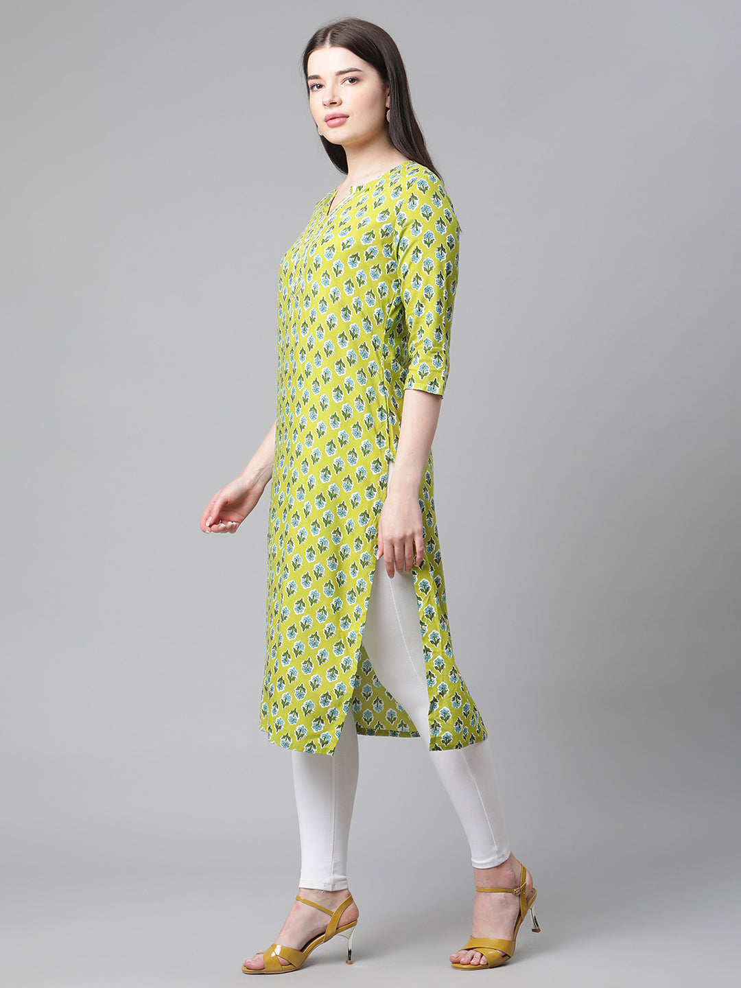 Women Green Printed Kurta