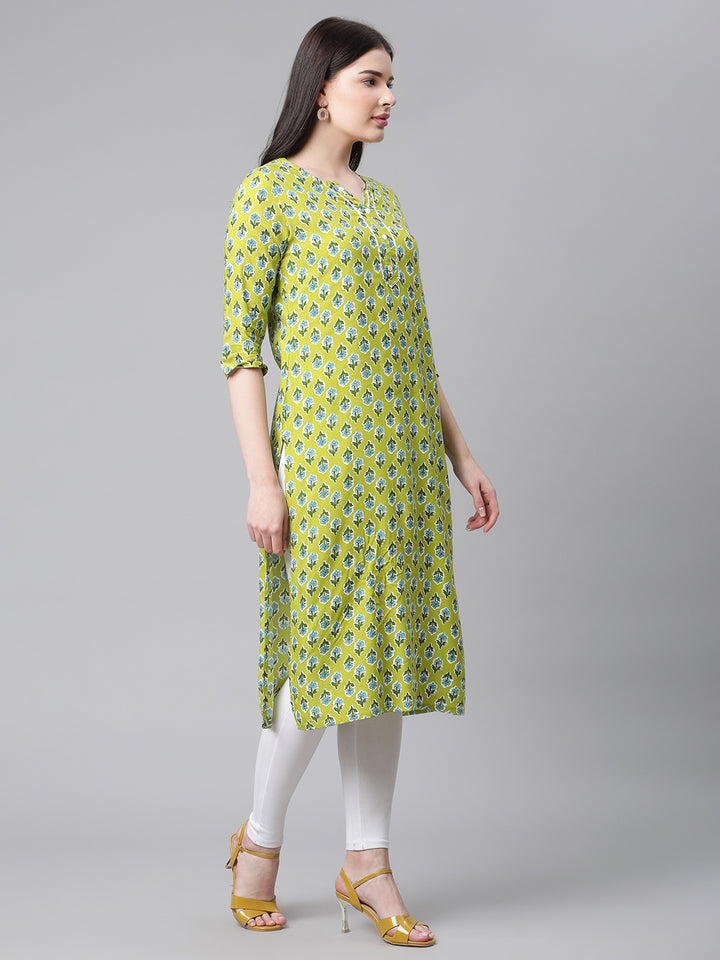 Women Green Printed Kurta