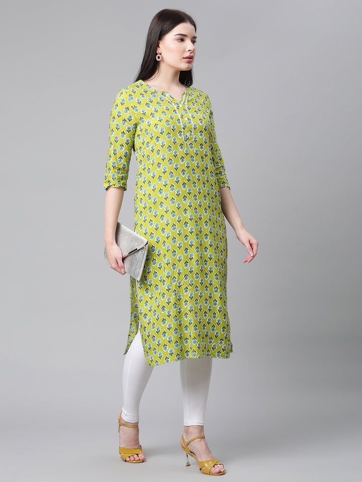 Women Green Printed Kurta