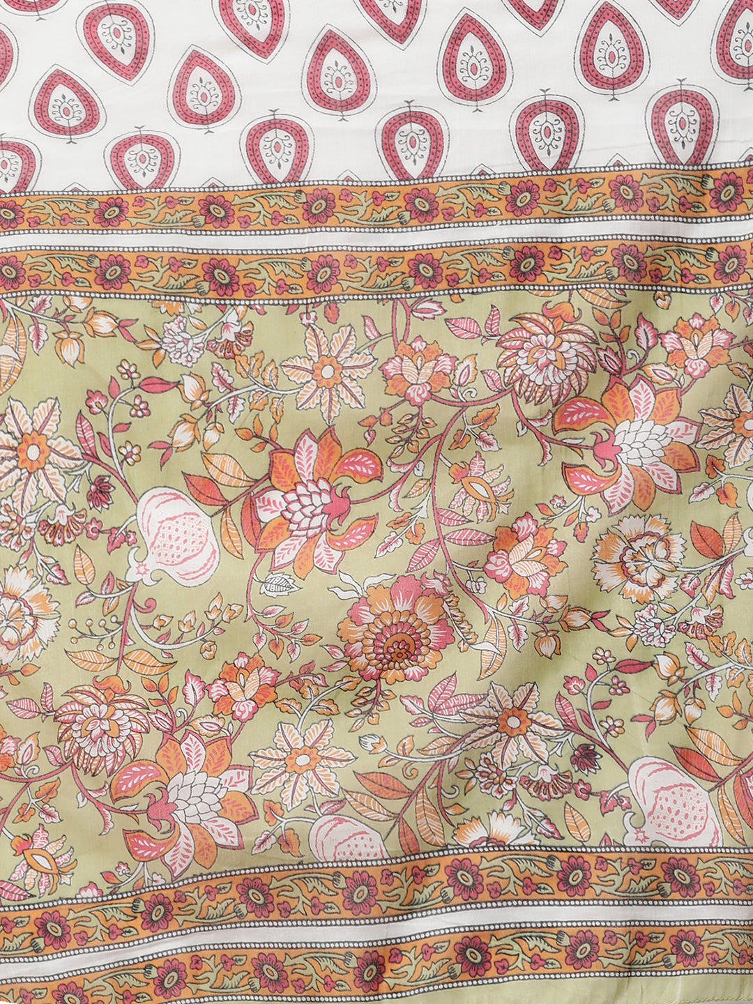Women Green Floral Jaal Printed kurta set with Dupatta